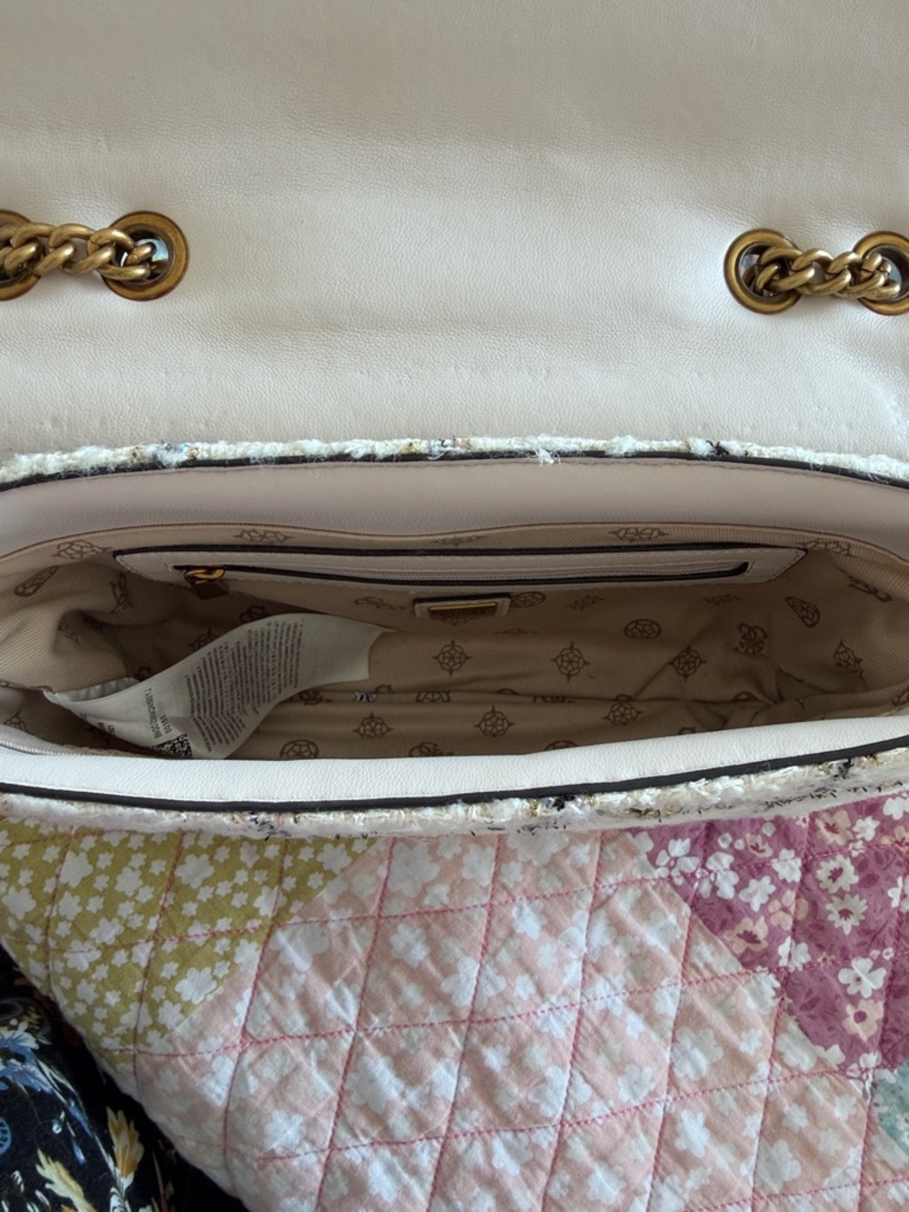 Guess Cream Tweed Shoulder Bag from Paris - Picture 3 of 6